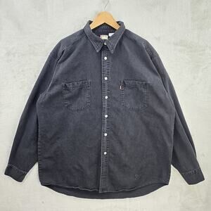 Vintage Levi's Shirt Men's XL Black Metal Buttons Faded Denim Cowboy Western Y2K
